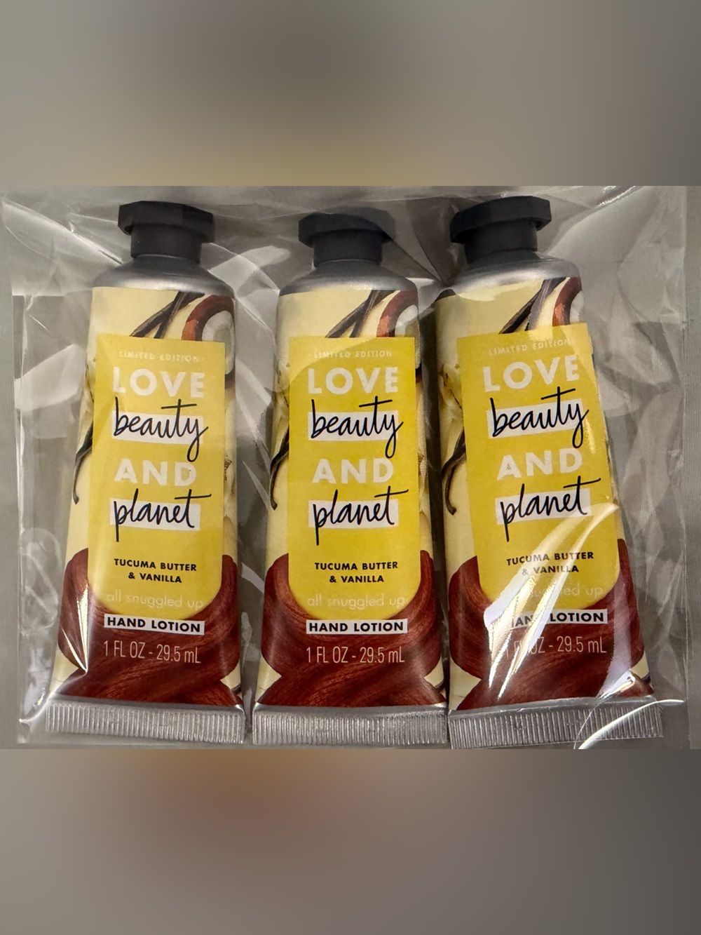 Love Beauty and Planet Hand Lotion Trio TUCUMA BUTTER & VANILLA
